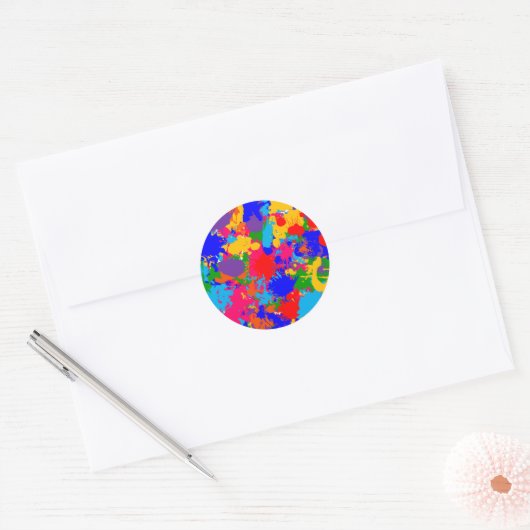 Multicolour Paint Splatter Sticker (Envelop)