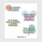 Multicolour Pickleball Speler Kleurrijke Sticker P (Vel)