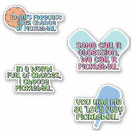 Multicolour Pickleball Speler Kleurrijke Sticker P