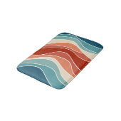 Multicolour retro stijl golven badmat (Gekanteld)