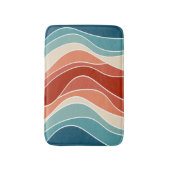 Multicolour retro stijl golven badmat (Voorkant Verticaal)
