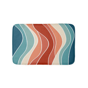 Multicolour retro stijl golven badmat
