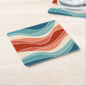 Multicolour retro stijl golven kartonnen onderzetters (Schuin)