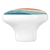 Multicolour retro stijl golven keramische knop (Zijkant)