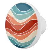 Multicolour retro stijl golven keramische knop (Rechts)