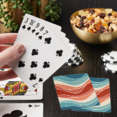 Multicolour retro stijl golven pokerkaarten (Insitu)