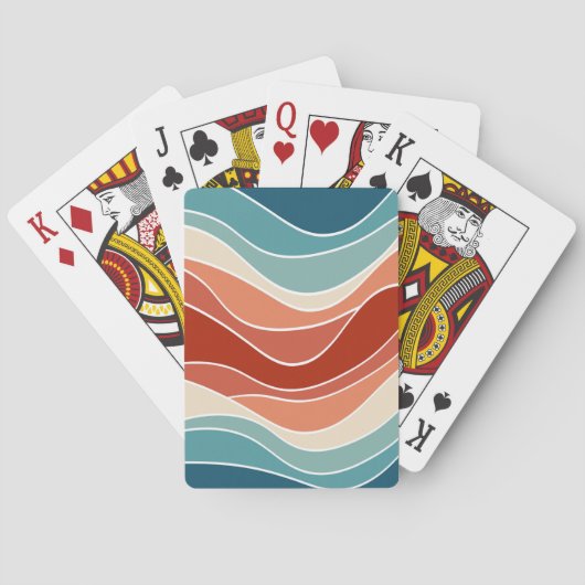 Multicolour retro stijl golven pokerkaarten (Achterkant)