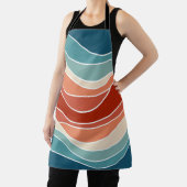 Multicolour retro stijl golven schort (Insitu)