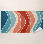 Multicolour retro stijl golven strandlaken (Voorkant)