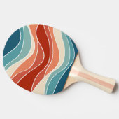 Multicolour retro stijl golven tafeltennisbatje (Zijkant)