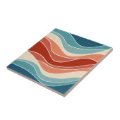 Multicolour retro stijl golven tegeltje (Zijkant)