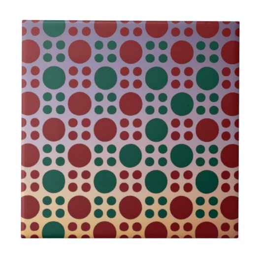 Multicolour schaduw Polka dot Tegeltje (Voorkant)