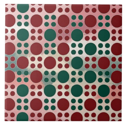 Multicolour schaduw Polka dot Tegeltje (Voorkant)