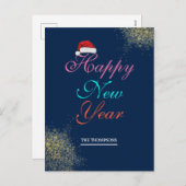 Multicolour sprankelend Gelukkig Nieuwjaar Feestdagenkaart (Voorkant / Achterkant)