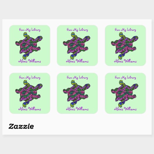 Multicolour Turtle Child's Bookplate Stickers (Vel)