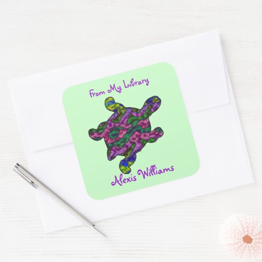 Multicolour Turtle Child's Bookplate Stickers (Envelop)