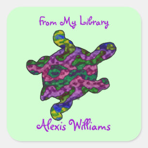 Multicolour Turtle Child's Bookplate Stickers