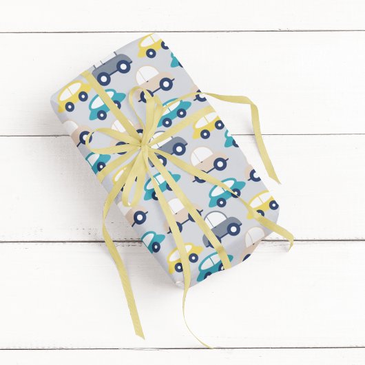 Multicolour Vintage Cars Cartoon Cadeaupapier