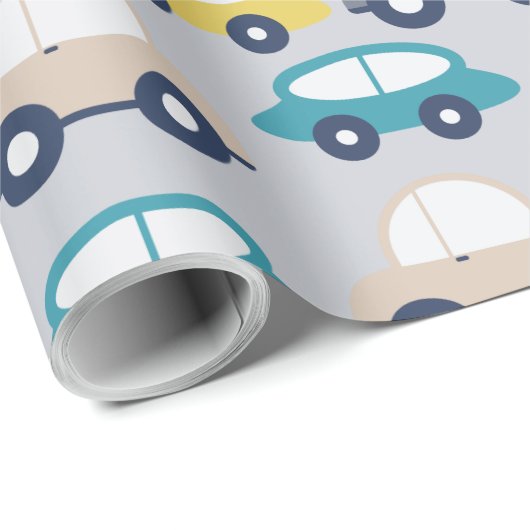 Multicolour Vintage Cars Cartoon Cadeaupapier (Rol Hoek)
