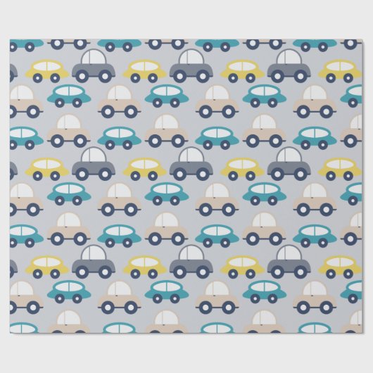 Multicolour Vintage Cars Cartoon Cadeaupapier (Vlak)