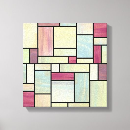 Multicolour Waterverf Glas in lood (12x12) Canvas Afdruk (Voorkant)