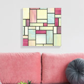 Multicolour Waterverf Glas in lood (12x12) Canvas Afdruk (Insitu (Woonkamer))