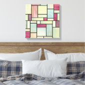Multicolour Waterverf Glas in lood (12x12) Canvas Afdruk (Insitu (Slaapkamer))