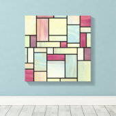 Multicolour Waterverf Glas in lood (12x12) Canvas Afdruk (Insitu (Houten vloer))