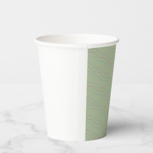 Multicolour Wave Pattern Paper Cup Papieren Bekers (Rechts)