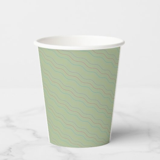 Multicolour Wave Pattern Paper Cup Papieren Bekers (Voorkant)