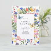 Multicolour Wildflower & Vlinder Vrijgezellenfeest Kaart (Staand voorkant)