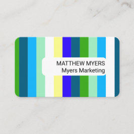 Multicoloured Striped Self-employed Branding Visitekaartje