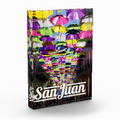 Multicore Umbrellas Fortaleza Street San Juan Fotoblokken (Links)