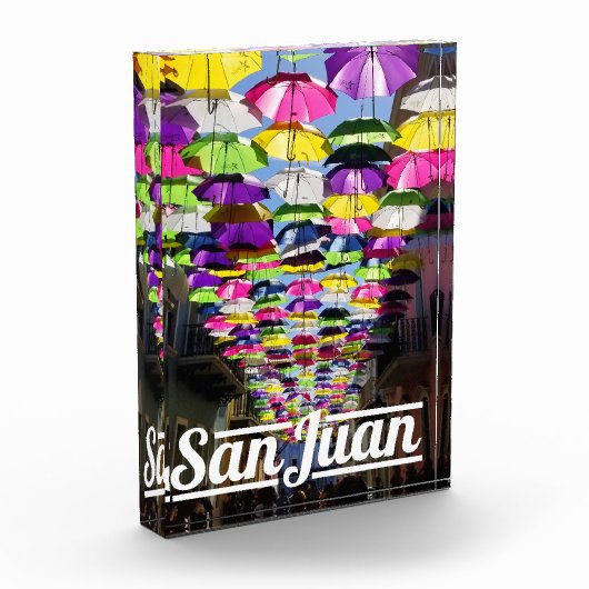 Multicore Umbrellas Fortaleza Street San Juan Fotoblokken (Links)