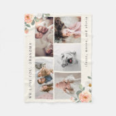 Multicotraster voor oma met Perzikbloemen Fleece Deken (Voorkant)