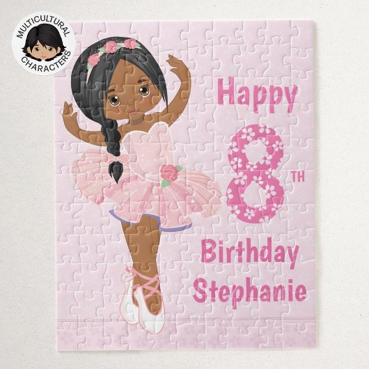 Multicultural Ballerina Happy Birthday Legpuzzel