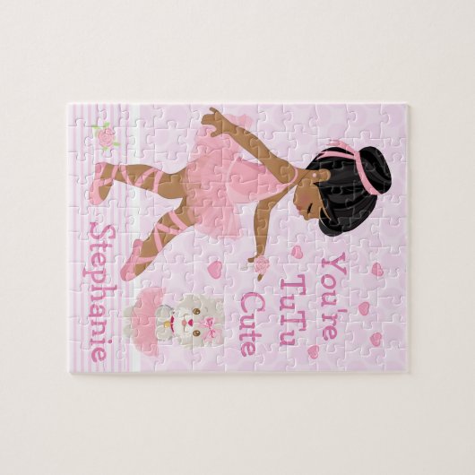 Multicultural Ballerina Tutu Cute Jigzaag Puzzle Legpuzzel (Horizontaal)