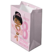 Multicultural Birthday Ballerina Medium Gift Bag Cadeauzakje (Voorkant Gekanteld)