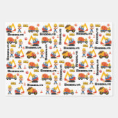 Multicultural Boy Construction Personalized Inpakpapier Vel (Voorkant)