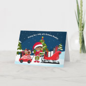 Multicultural Boy Elf Folded Holiday Card Feestdagen Kaart (Voorkant)