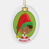 Multicultural Boy Elf personaliseren Keramisch Ornament (Rechts)