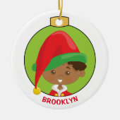 Multicultural Boy Elf personaliseren Keramisch Ornament (Voorkant)