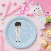 Multicultural Boy Personalized Heilige Communie Papieren Bordje (Feest)