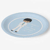 Multicultural Boy Personalized Heilige Communie Papieren Bordje (Gekanteld)