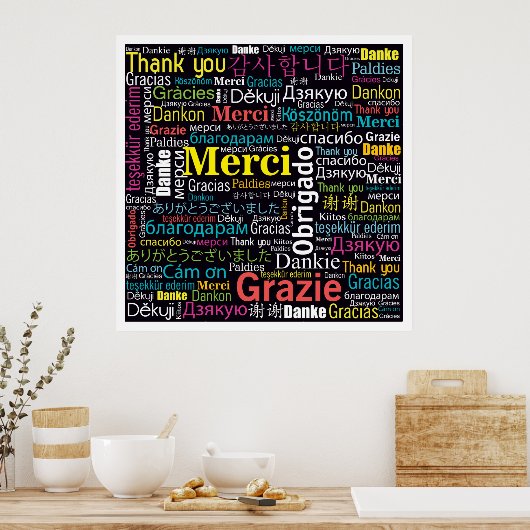 Multicultural Dank U Poster (Keuken)