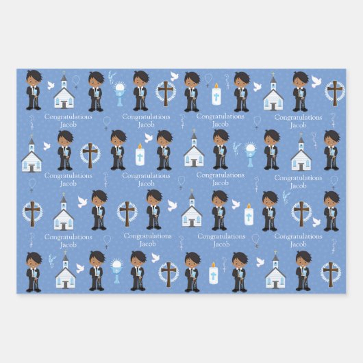 Multicultural First Community Boy Inpakpapier Vel (Voorkant 3)