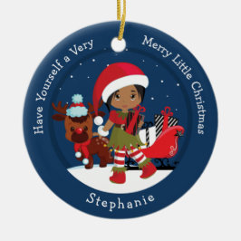 Multicultural Girl Elf Keramisch Ornament