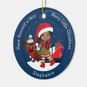 Multicultural Girl Elf Keramisch Ornament (Links)