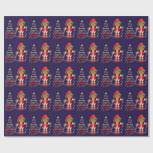 Multicultural Girl Elf personaliseren Cadeaupapier