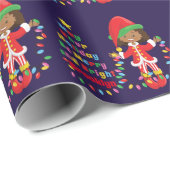 Multicultural Girl Elf personaliseren Cadeaupapier (Rol Hoek)
